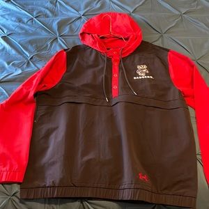 Men’s UA Wisconsin Badgers loose fitting hoodie with tracksuit material NWOT XL